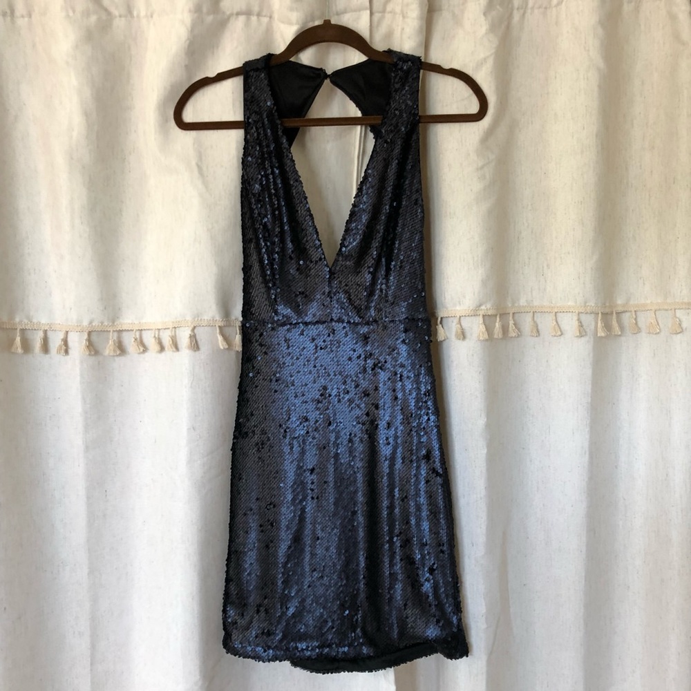 🖤💙midnight blue | matte sequin | cocktail dress